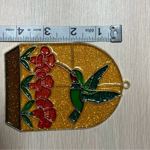 Handcrafted Stained Glass Sun Catcher Hummingbird - Picture 4 of 4